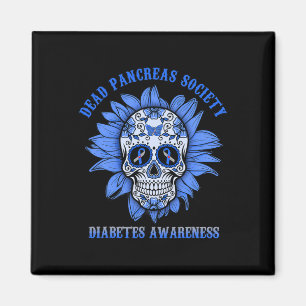 Sugar Skull Flower Dead Pancreas Society Diabetes Magnet