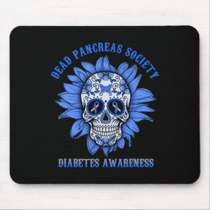 Sugar Skull Flower Dead Pancreas Society Diabetes Mouse Pad