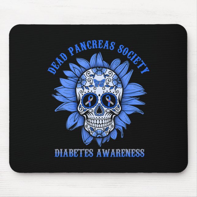 Sugar Skull Flower Dead Pancreas Society Diabetes  Mouse Pad (Front)