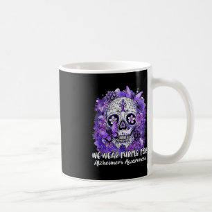 Sugar Skull Flower Wear Purple Ribbon Alzheimer Aw Coffee Mug
