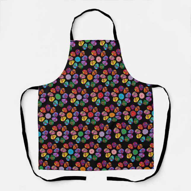Sugar Skull Flowers Apron (Front)