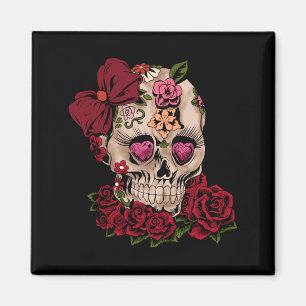 Sugar Skull Flowers Day Of The Government Agencyd Magnet