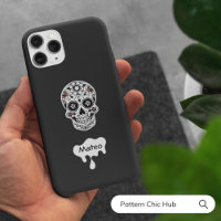 Sugar Skull Flowers Halloween Cute Beautiful Black