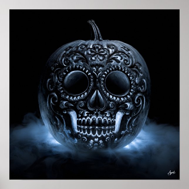Sugar Skull Fog Pumpkin Poster (Front)