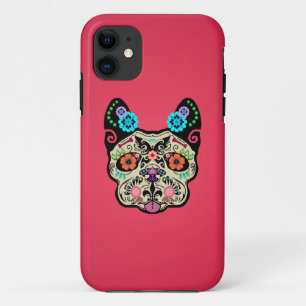 Sugar Skull Frenchie - Pink iPhone 11 Case