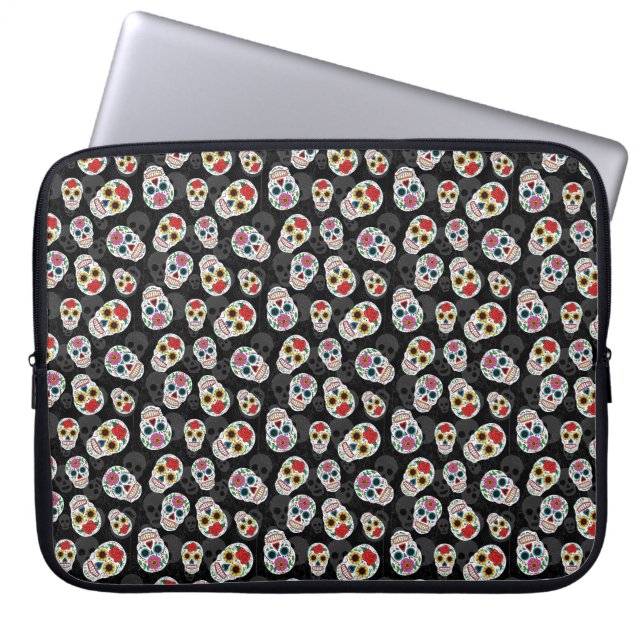 Sugar Skull Fun Print Electronics Sleeve (Front)