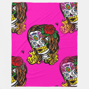 sugar skull girl bedroom blanket