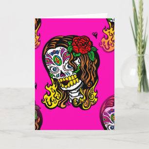 sugar skull girl card