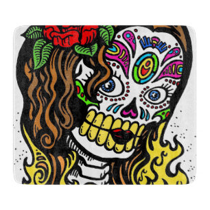 Sugar Skull Girl Cutting Board