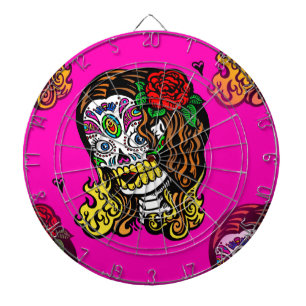 sugar skull girl dartboard