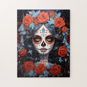 Sugar Skull Girl Day Of The Dead Jigsaw Puzzle