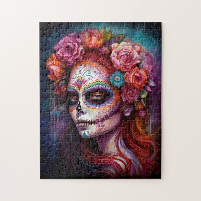 Sugar Skull Girl Day Of The Dead Jigsaw Puzzle (Vertical)