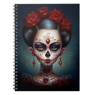 Sugar Skull Girl Day Of The Dead Notebook