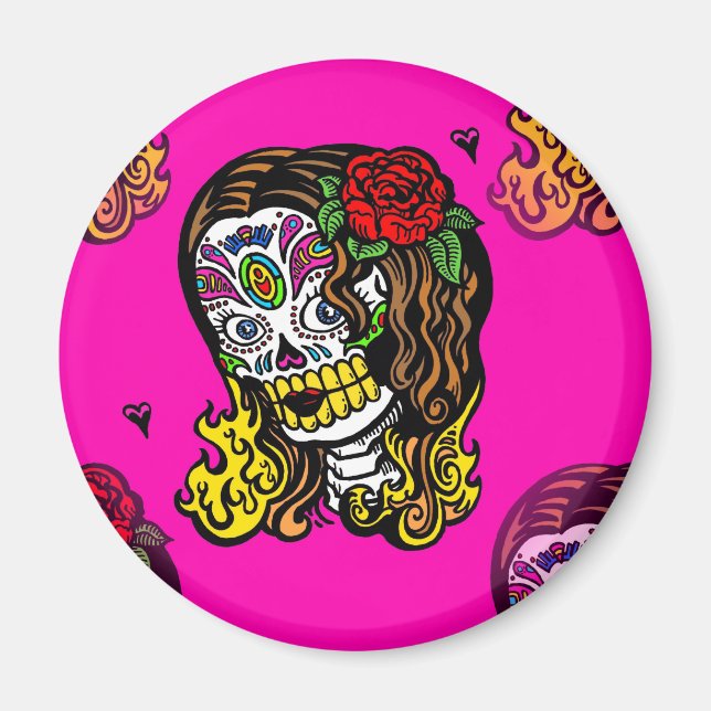 sugar skull girl magnet (Front)