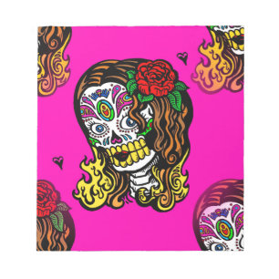 sugar skull girl notepad