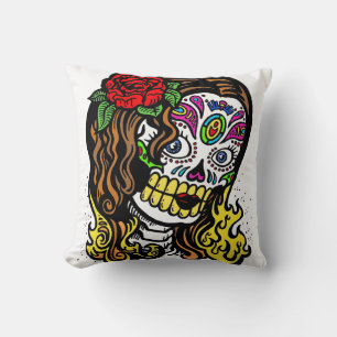 Sugar Skull Girl Pillow