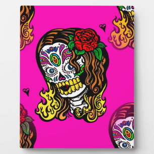 sugar skull girl plaque