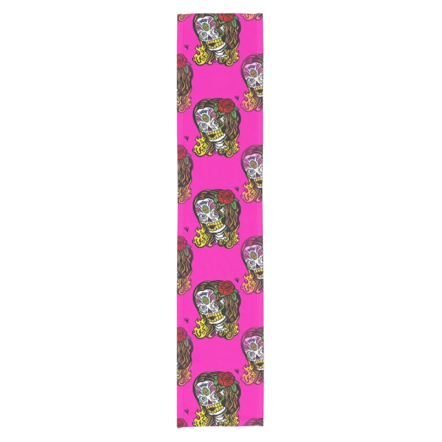sugar skull girl table runner tablerunner (Front)