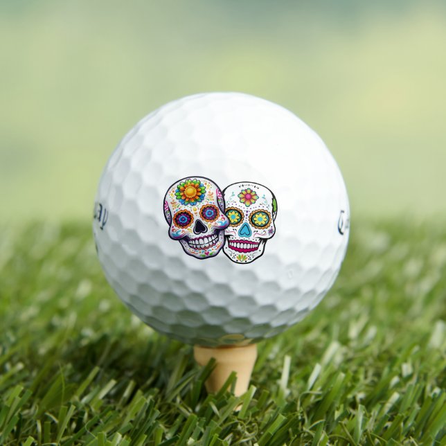 Sugar Skull Golf Balls - Dia de los Muertos Gift (Insitu Tee)