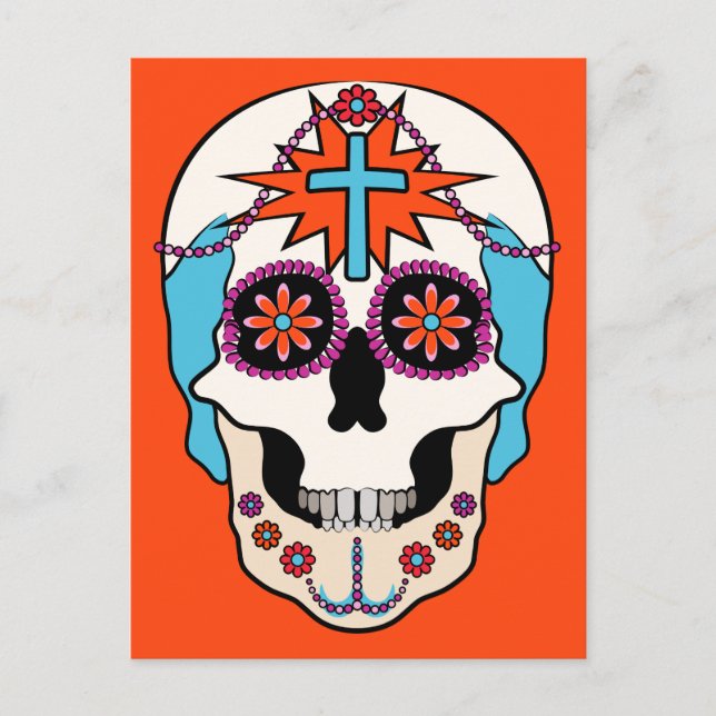 Sugar Skull Graphic Postcard (Front)