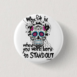 Sugar Skull & Graphics Pin Badge Button