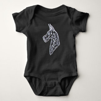 Sugar Skull Great Dane on Baby Romper Baby Bodysuit