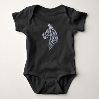 Sugar Skull Great Dane on Baby Romper Bodysuit