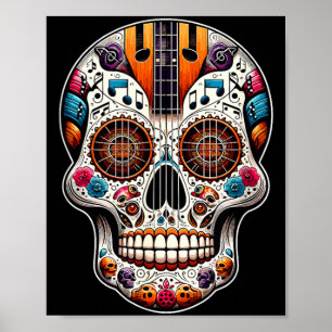 Sugar Skull Guitar Day Of The Government Agencyd Poster