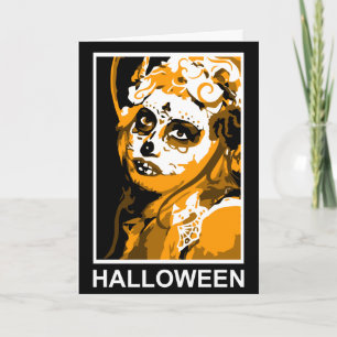 sugar skull halloween card