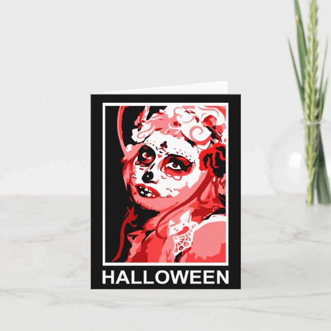sugar skull halloween card (Front)