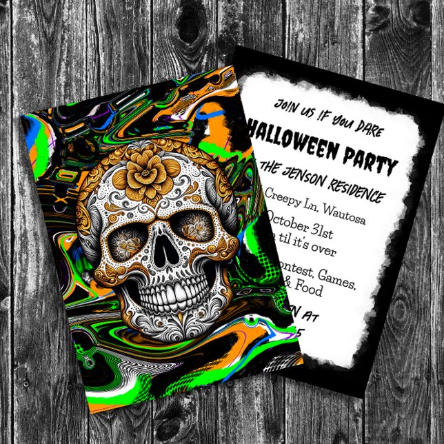Sugar Skull Halloween Invitation (Creator Uploaded)