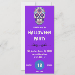 Sugar Skull Halloween Party Invitation