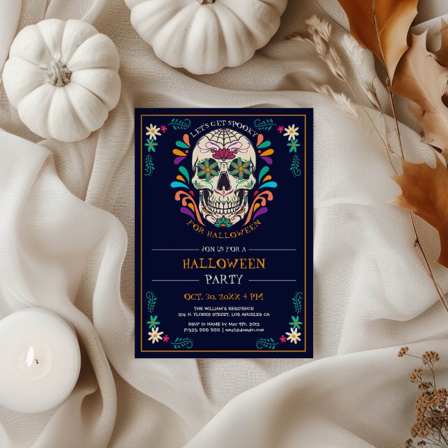 Sugar Skull Halloween Party Invitation (Creator Uploaded)