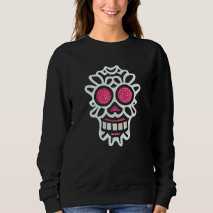 Sugar Skull Hand Illustration Simple Drawn Calaver Sweatshirt