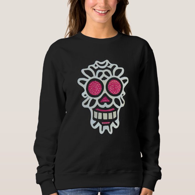 Sugar Skull Hand Illustration Simple Drawn Calaver Sweatshirt (Front)