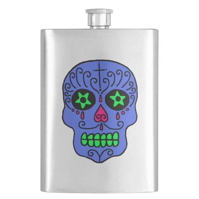 Sugar Skull Hip Flask (Front)