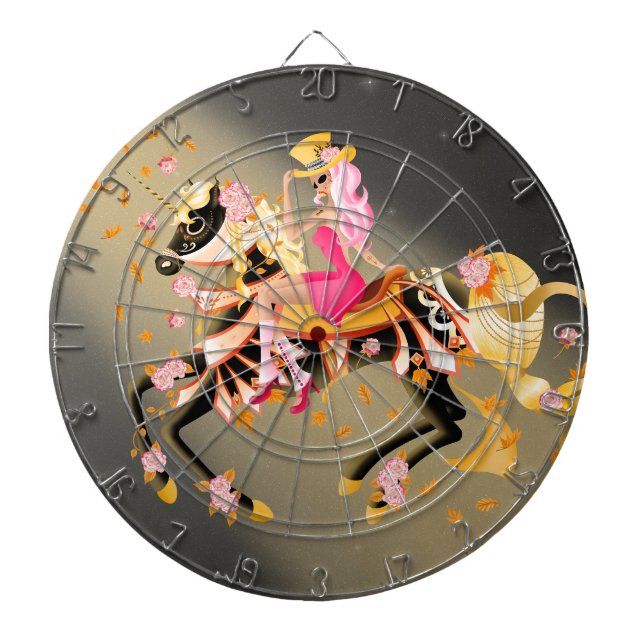 Sugar Skull Horse & Lady Dartboard (Front)