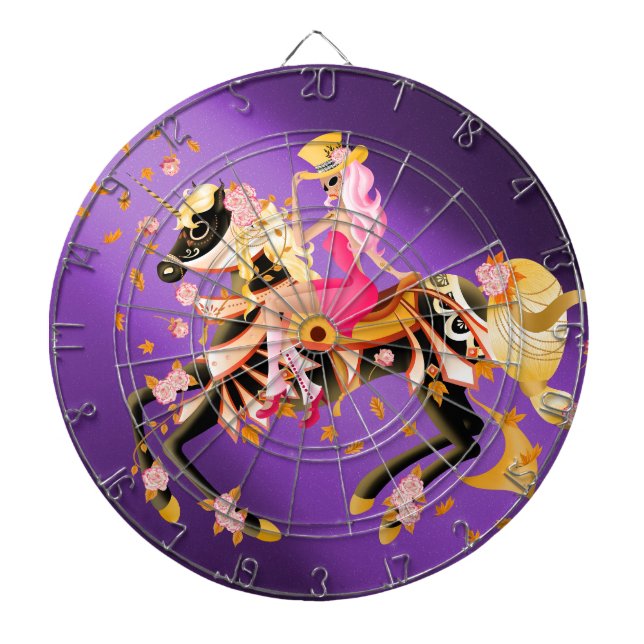Sugar Skull Horse & Lady Dartboard (Front)