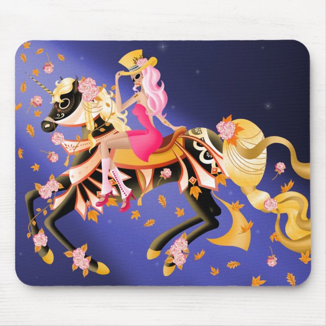 Sugar Skull Horse & Lady Mouse Pad (Front)
