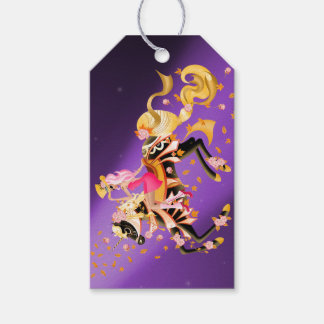 Sugar Skull Horse & Lady Purple Gift Tags 