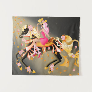 Sugar Skull Horse & Lady Tapestry