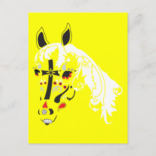 sugar skull horse postcard