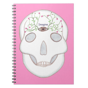 Sugar Skull Imagine Third Eye Flower Buds Notebook