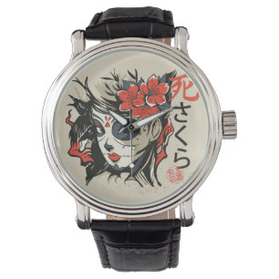 Sugar Skull Japanese Art Watch
