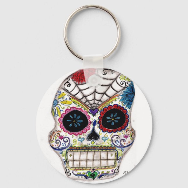 sugar skull key ring (Front)