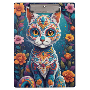 Sugar Skull Kitty Clipboard