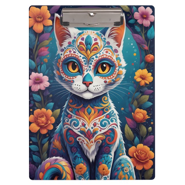 Sugar Skull Kitty Clipboard (Front)