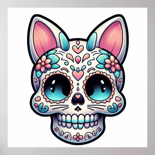 Sugar Skull Kitty Poster (Front)