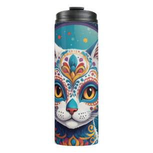Sugar Skull Kitty Thermal Tumbler