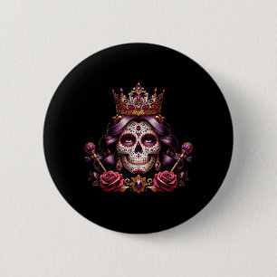 Sugar Skull La Jefa Day Of The Government Agencyd 6 Cm Round Badge